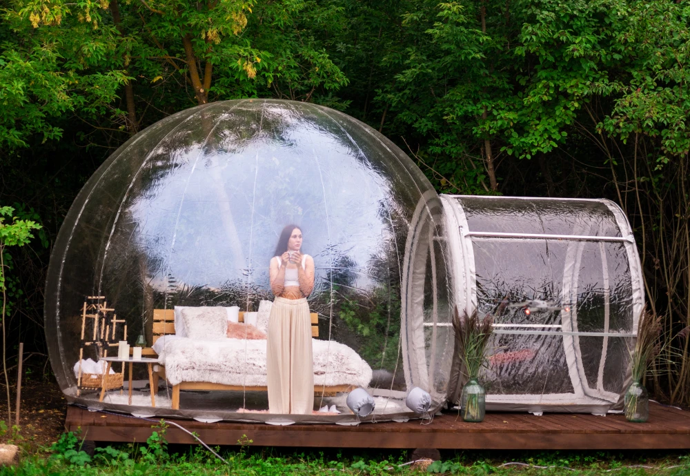 camping in bubble tent